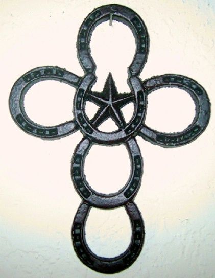 Western Small Cast Iron Horseshoe/Star Cross   Brown  