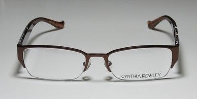 NEW CYNTHIA ROWLEY 397 51 17 135 BROWN/SILVER EYEGLASSES/GLASSES/FRAME 