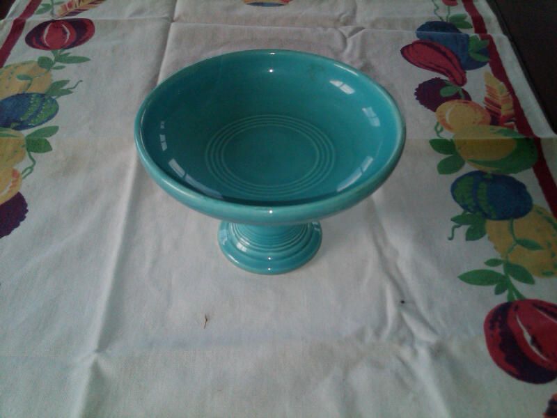 Vintage Fiestaware Turquoise Sweet Compote  