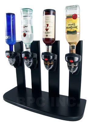 Four Bottle Wood Bottle Dispenser  