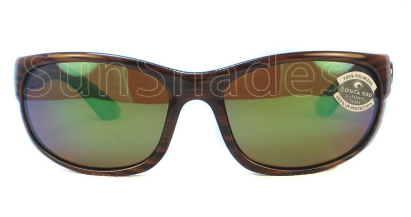 NEW Costa del Mar Howler Driftwood Green Polarized 580 Glass Lens 