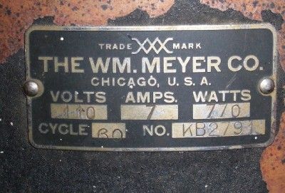 WM MEYER HAIR DRYER ANTIQUE KB2791 CAST IRON STAND  