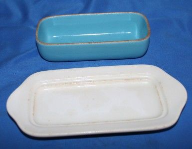 Marcrest Swiss Alpine China Dinnerware Blue Turquoise Butter Dish