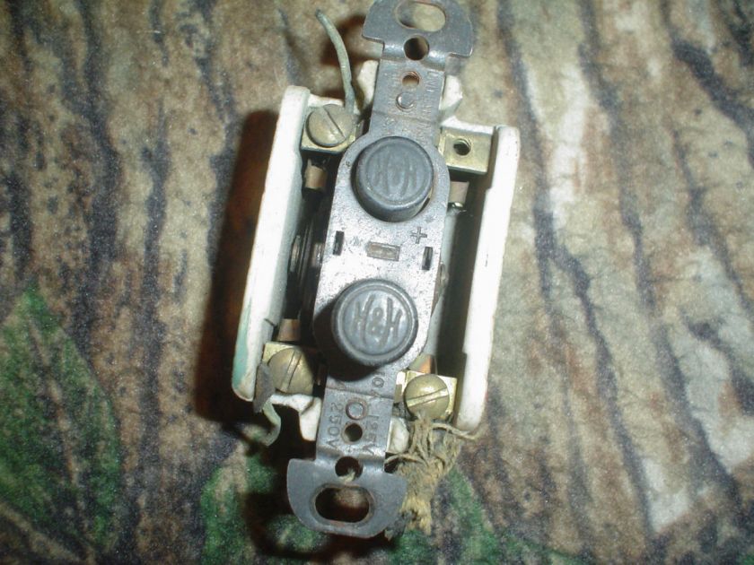 Vintage H&H Dual Fixture Push Button Light Switch ~Extremely Unique 