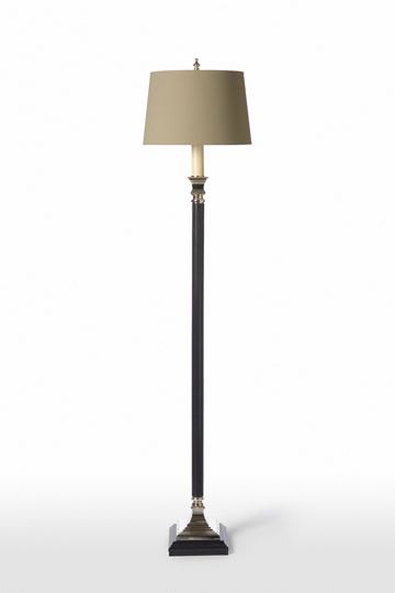 Barbara Cosgrove Black Fluted Column Floor Lamp Wood  