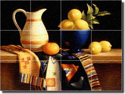 Poole Fruit Lemons Kitchen Glass Wall Floor Tile Mural  