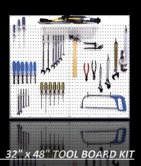 PEG BOARD & HOOK KIT  PEGBOARD GARAGE TOOL STORAGE 48w  