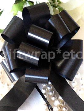 10 BLACK PULL RIBBON BOWS WEDDING GIFT BASKET MEMORIAL  