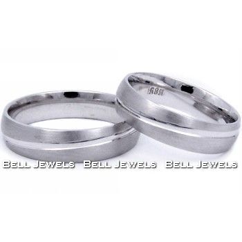   HER 5MM MATCHING WEDDING BANDS RINGS SET 14K WHITE GOLD SATIN FINISH