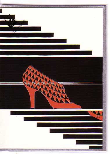 ERTE Art Deco Set of 6 Notecards SHOE Greeting Cards  