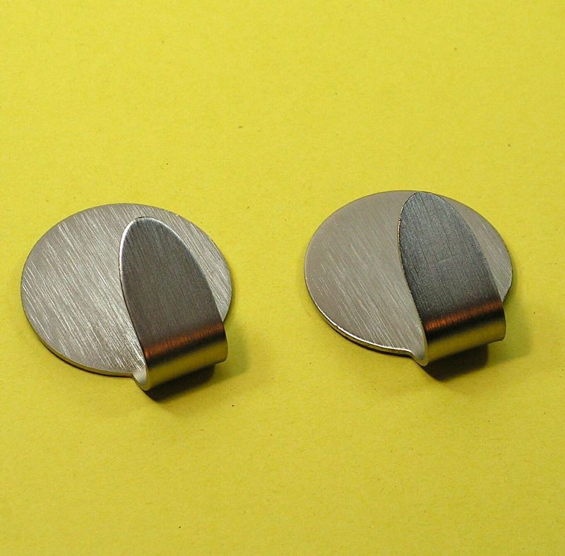 Brushed Nickel Refrigerator Magnet Hooks 2LB Magnets  