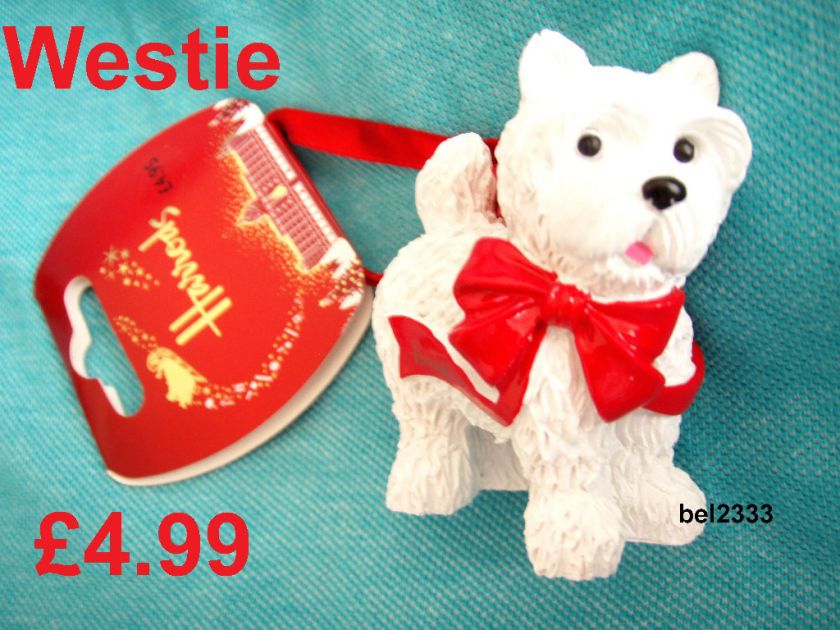 HARRODS Resin Westie Christmas 2011 Red Bauble Decoration BNWT Santa 