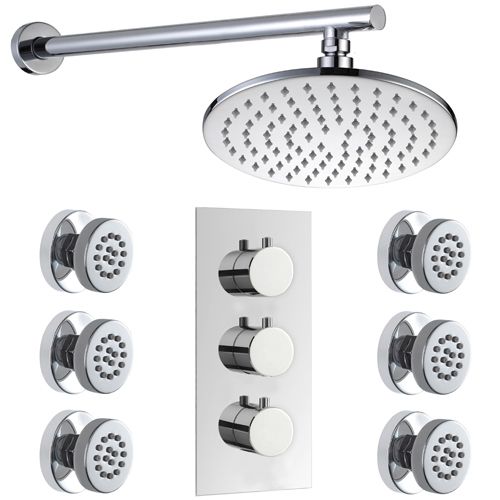 round shower head   Wall mounted shower arm Concealed 