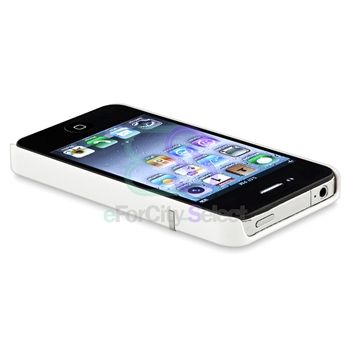 Case w/ Chrome Hole+Rubber Hard Cover For iPhone 4 4G 4S Verizon AT 