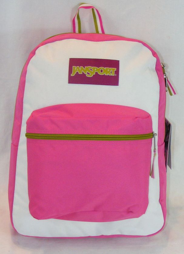 JANSPORT SUPERBREAK BACKPACK DAYPACK WHITE HOT PINK NEW  