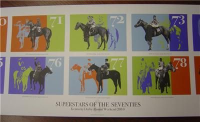 KENTUCKY DERBY SUPERSTARS 70S POSTER CHURCHILL DOWNS HORSE RACING NEW 