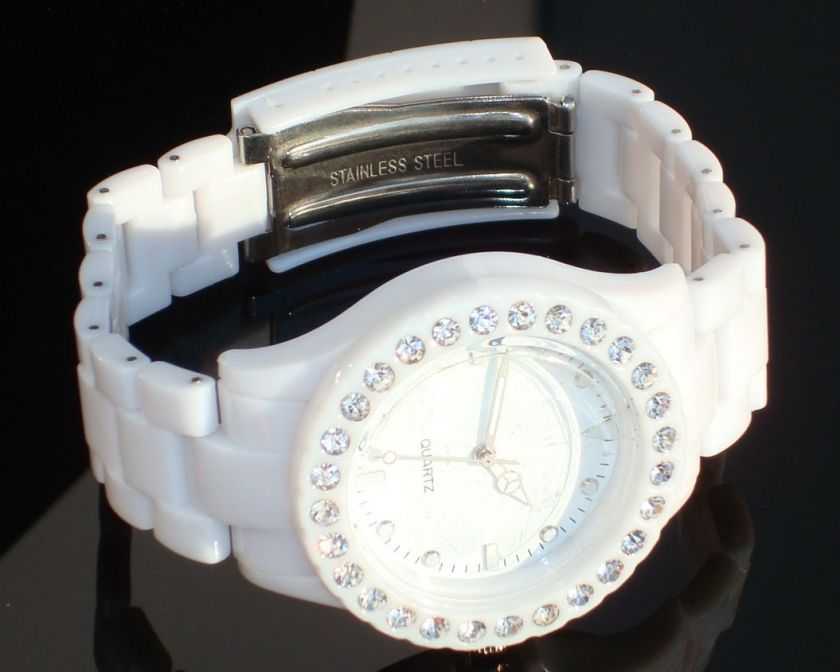 PLASTIC TOY WATCH CRYSTAL LADIES DIAMANTE ICE WOMENS  