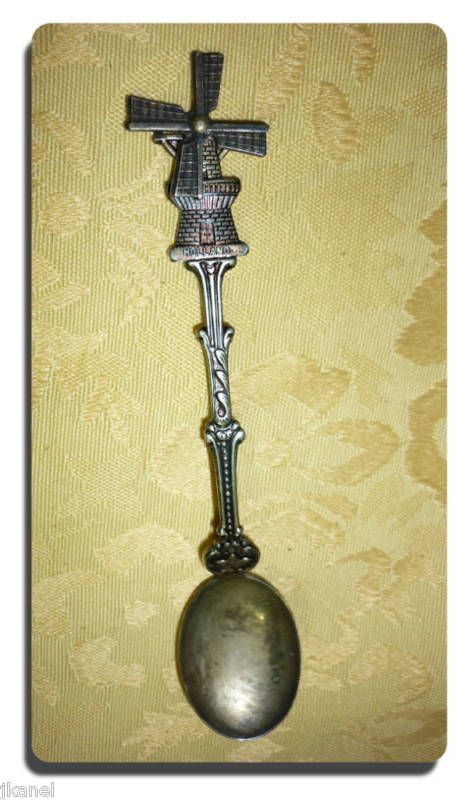 Vintage Collectors Silver Windmill Spoon   Holland  