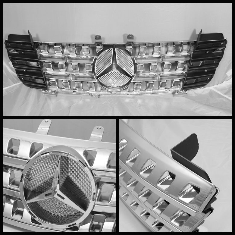   BENZ W164 ML320/350/500/550/63 AMG FRONT SPORT CHROME GRILLE w/ EMBLEM