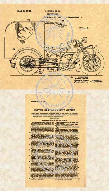 1932 INDIAN MOTORCYCLE Patent Trike Delivery Car #700  