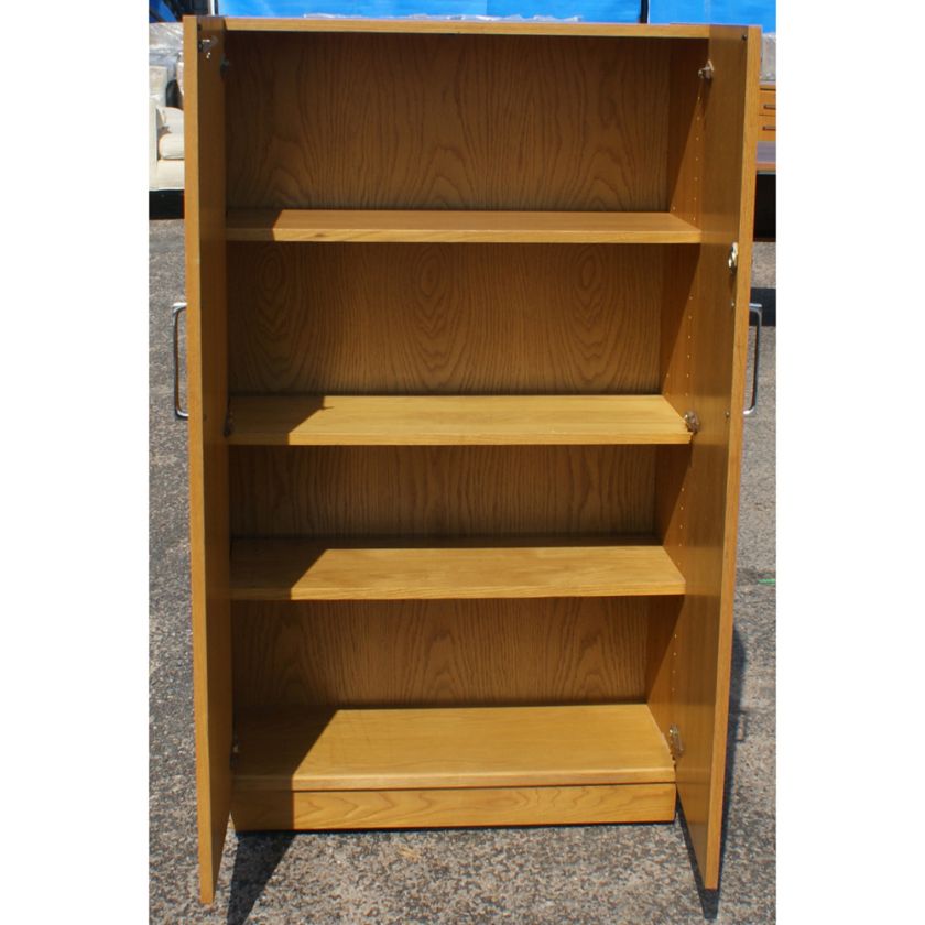 Vintage Large Oak Locking Bookcase  