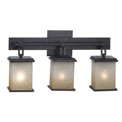   Bathroom Vanity Lighting Fixture, Oil Rubbed Bronze, Glass  