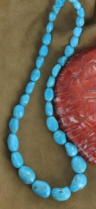 GENUINE SLEEPING BEAUTY TURQUOISE POTATO BEADS #7~  