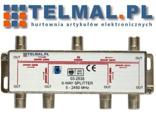 Splitter 6 salidas 1 entrada 2450MHz Repartidor Divisor  