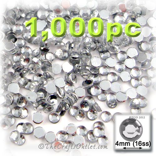 000pc Rhinestones crystals Round Shape made of Acrylic plastic 