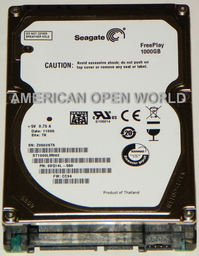 ST1000LM002 9VQ14L 550 CC94 Seagate FreePlay Hard Drive  