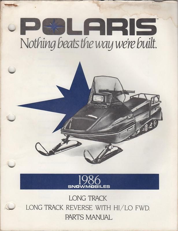 1986 POLARIS SNOWMOBILE LONG TRACK PARTS MANUAL  