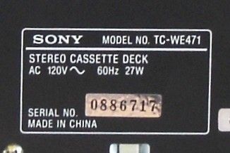 Sony TC WE471 Dual Cassette Deck  