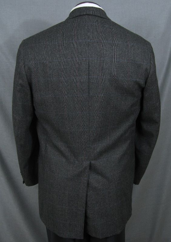 Southwick flannel check 3 button sack sport coat, ~44L  