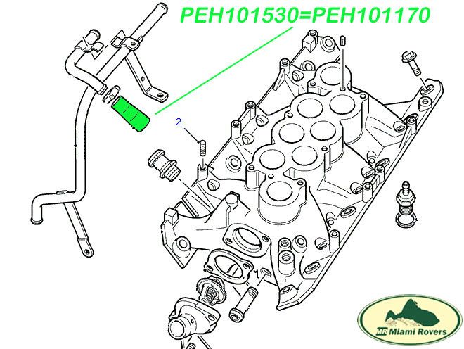 LAND ROVER HEATER TO PUMP COOLANT HOSE DISCO RANGE OEM  