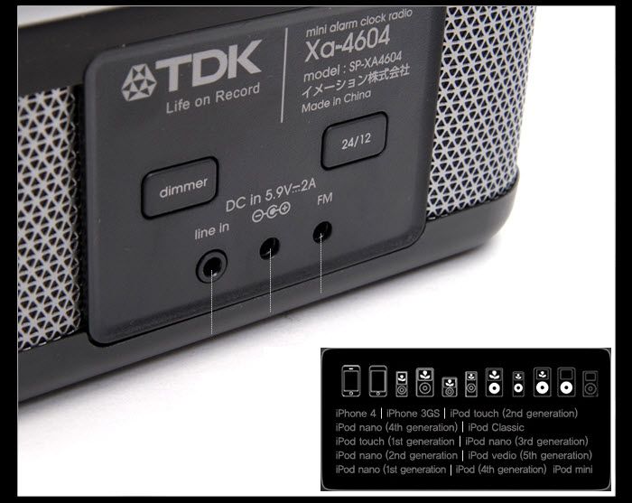 TDK XA 4604 Mini Dock Speaker Clock for iPod iPhone on PopScreen