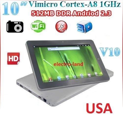 NEW 10.2 GOOGLE ANDROID 2.2 TOUCH SCREEN TABLET PC   