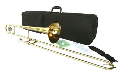 NEW BRASS Bb SLIDE TROMBONE W/CASE. WARRANTY.  