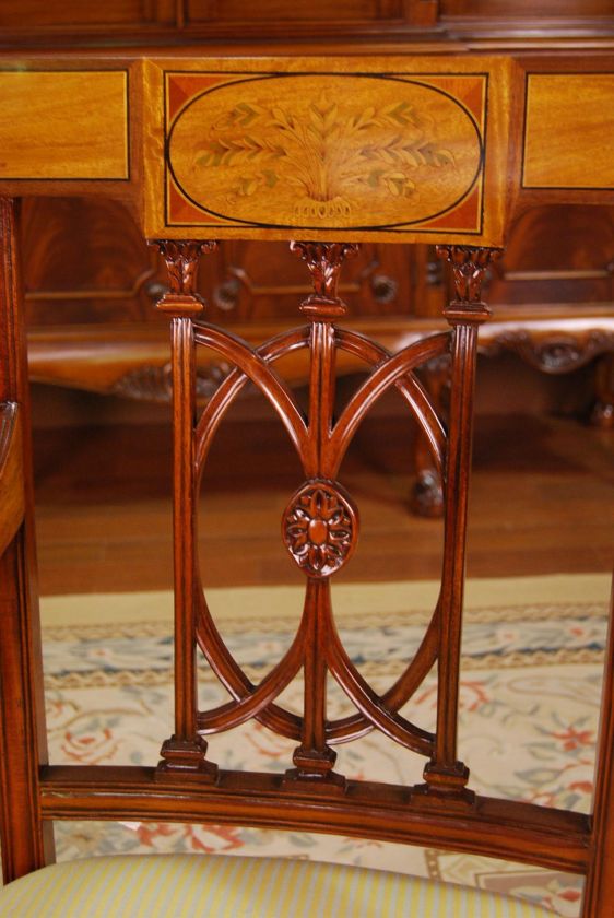  Fantastic quality, hand inlaid chairs in the Hepplewhite style 