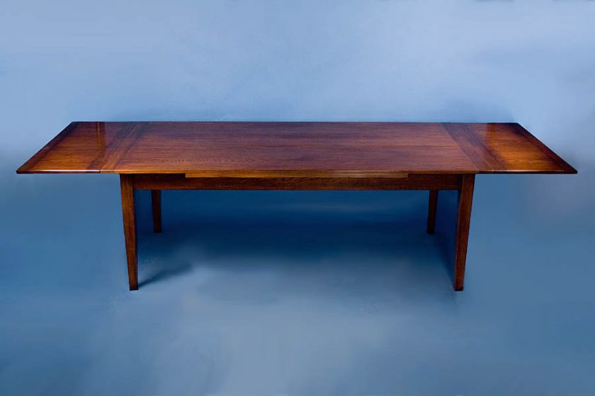 English Antique Style Solid Oak Draw Leaf Dining Table  