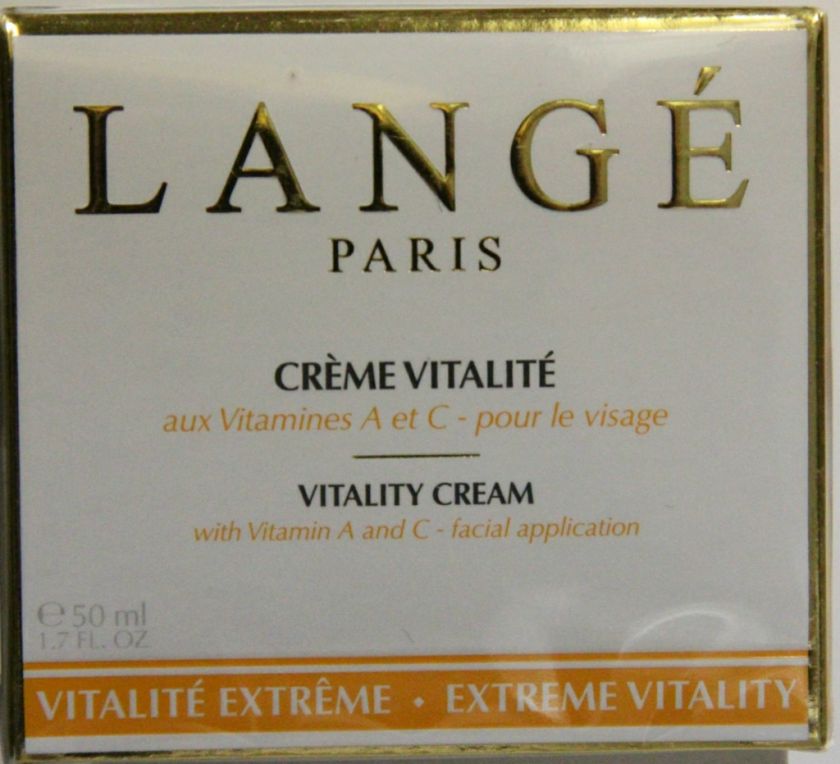 Lange Paris Vitality Cream With Vitamin A & C Facial Application Made 