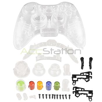 Crystal Shell Case Accessory Bundles For Xbox 360 Controller  